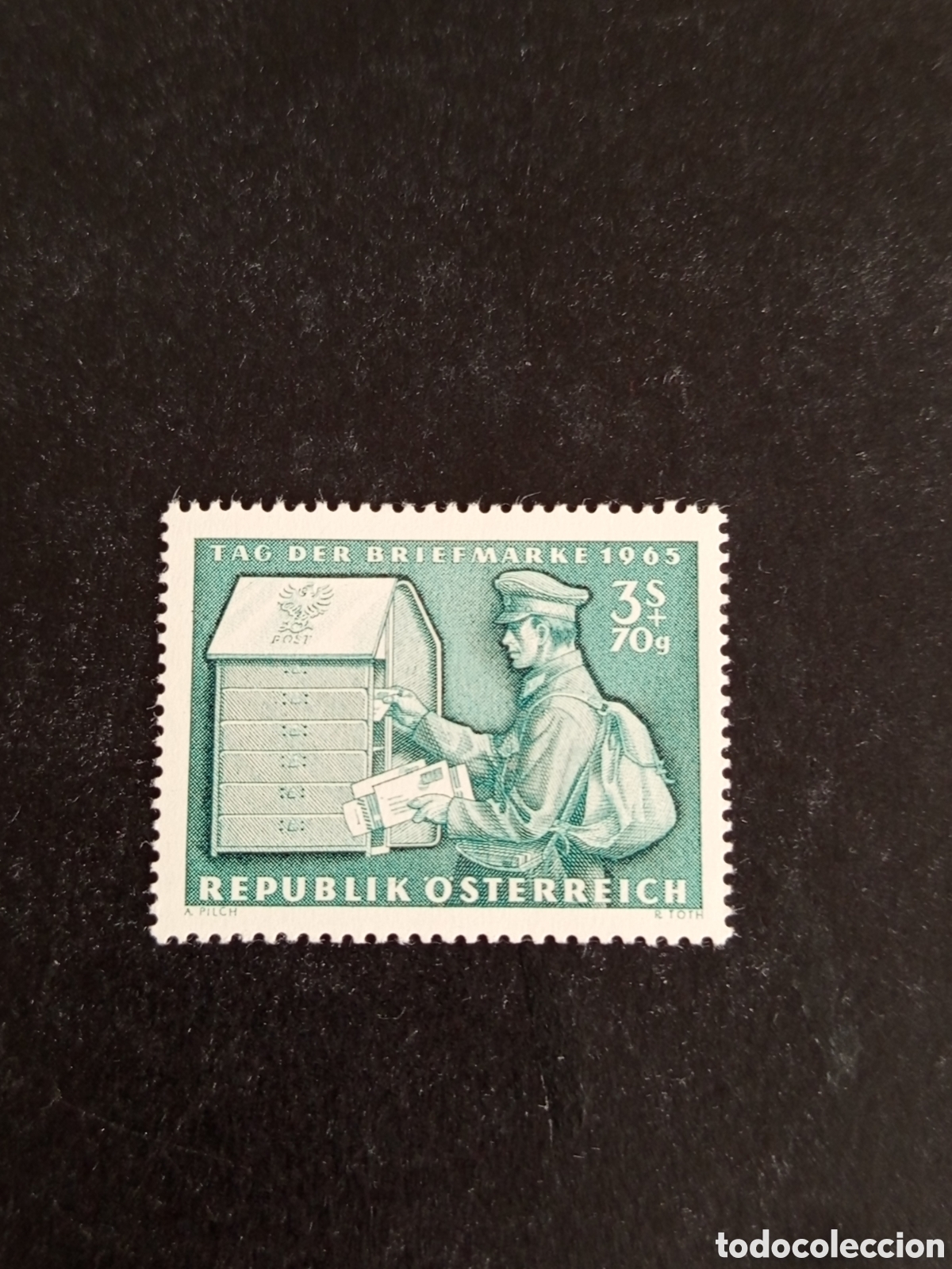 Sellos: AUSTRIA, 1965. D&iacute;A DEL SELLO. CARTERO. YVERT 1034. PEDIDO M&Iacute;NIMO 3 &euro;. VER FOTOS .
