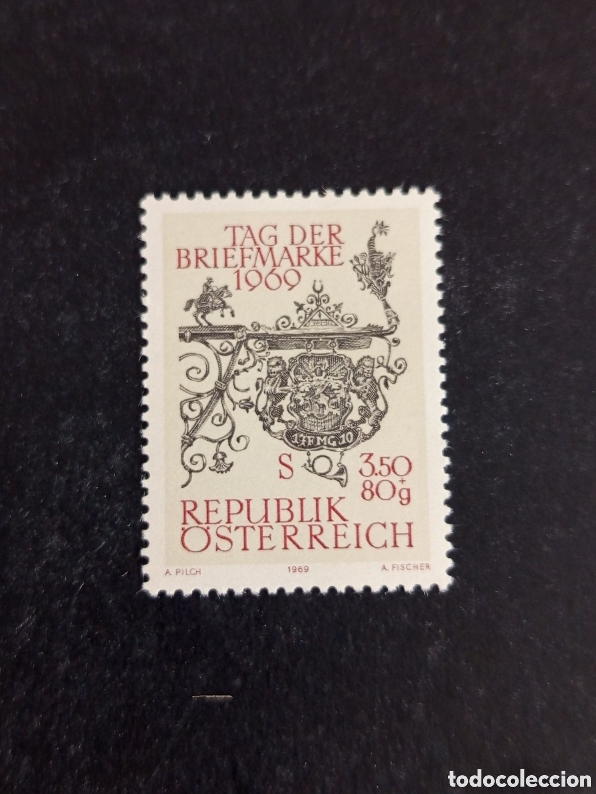 Sellos: AUSTRIA, 1969. D&iacute;A DEL SELLO. CARTEL OFICINA POSTAL. YVERT 1141. PEDIDO M&Iacute;NIMO 3 &euro;. VER FOTOS .