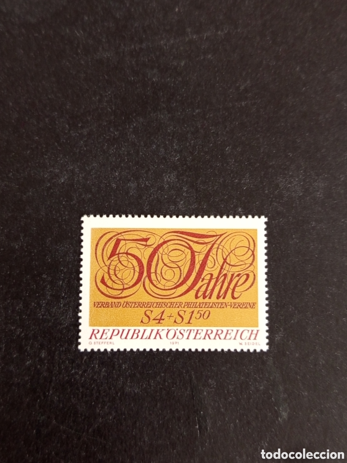 Sellos: AUSTRIA, 1971. 50 ANIVERSARIO FEDERACI&Oacute;N SOCIEDADES FILAT&Eacute;LICAS. YVERT 1209. PEDIDO M&Iacute;NIMO 3 &euro;.