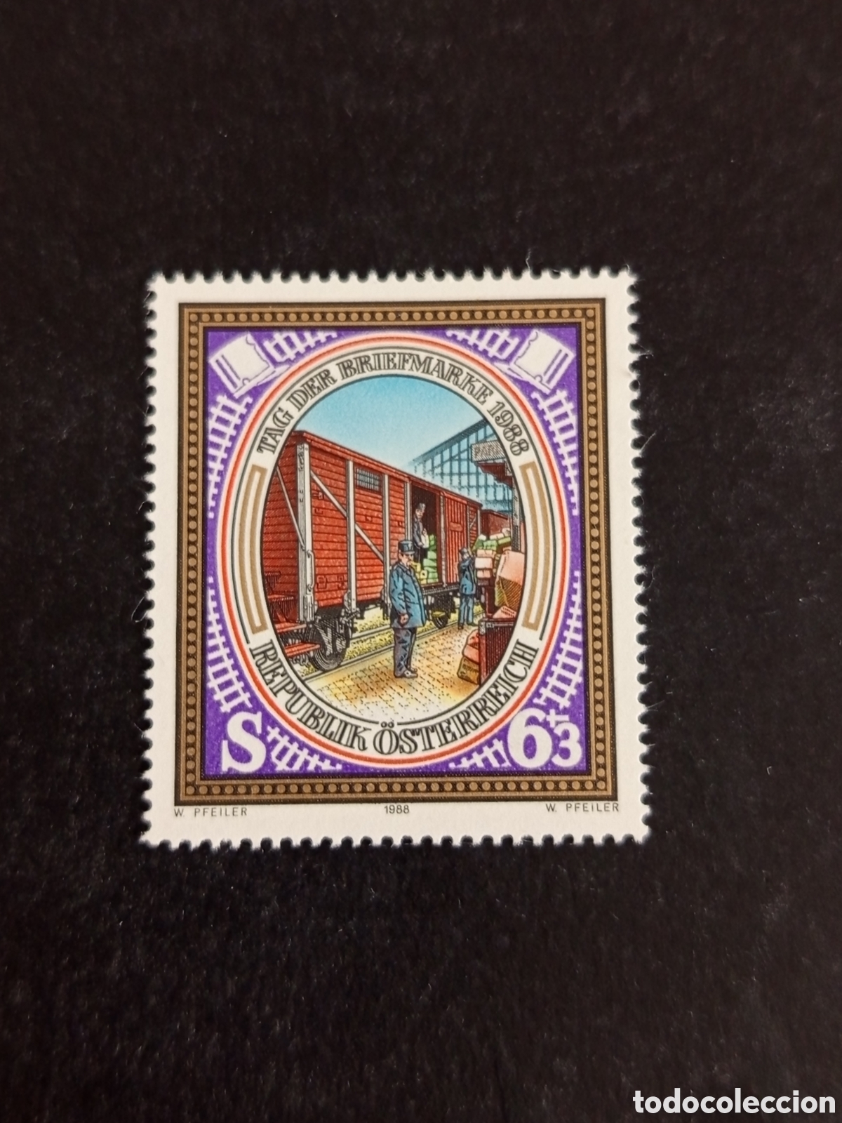 Sellos: AUSTRIA, 1988. D&Iacute;A DEL SELLO. VAG&Oacute;N POSTAL. YVERT 1771. PEDIDO M&Iacute;NIMO 3 &euro;. VER FOTOS.