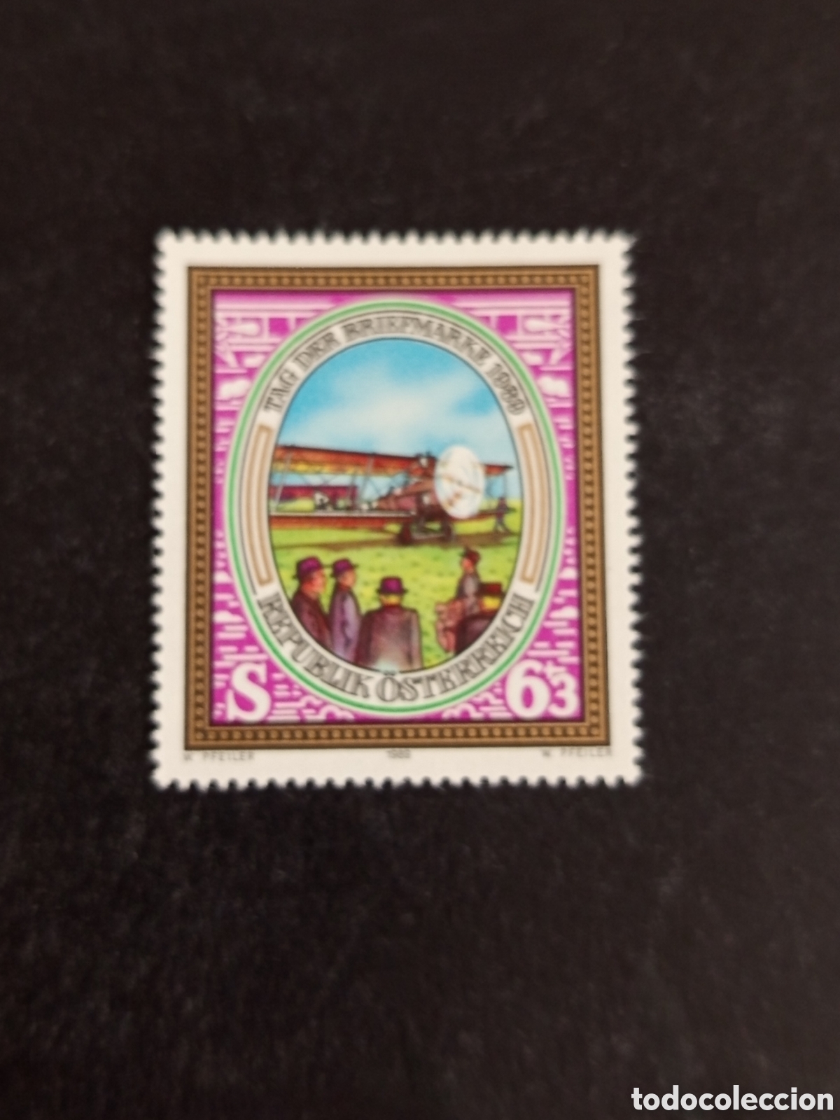 Sellos: AUSTRIA, 1989. D&Iacute;A DEL SELLO. AVI&Oacute;N POSTAL. YVERT 1788. PEDIDO M&Iacute;NIMO 3 &euro;. VER FOTOS.