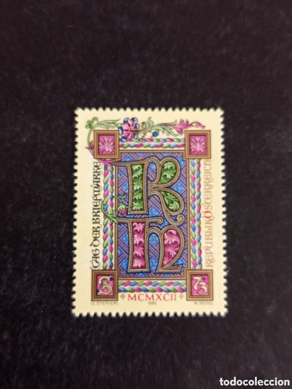 Sellos: AUSTRIA, 1992. D&Iacute;A DEL SELLO. LETRAS R Y H. YVERT 1894. PEDIDO M&Iacute;NIMO 3 &euro;. VER FOTOS.