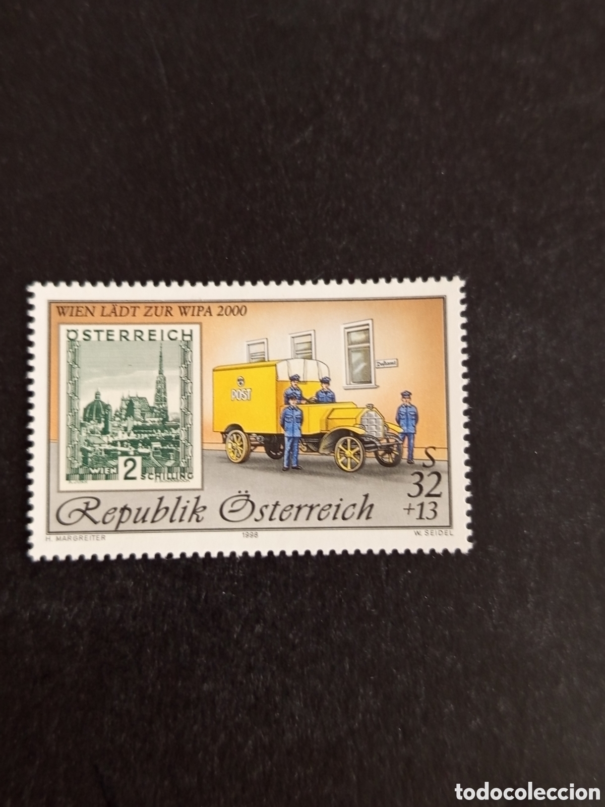 Sellos: AUSTRIA, 1998. WIPA'2000. CARTEROS. CAMI&Oacute;N POSTAL. YVERT 2099. PEDIDO M&Iacute;NIMO 3 &euro;. VER FOTOS .