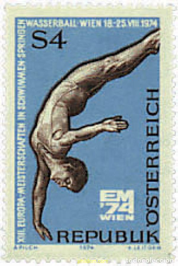 Sellos: 69009 MNH AUSTRIA 1974 13 CAMPEONATOS DE EUROPA DE NATACION, SALTO Y WATERPOLO
