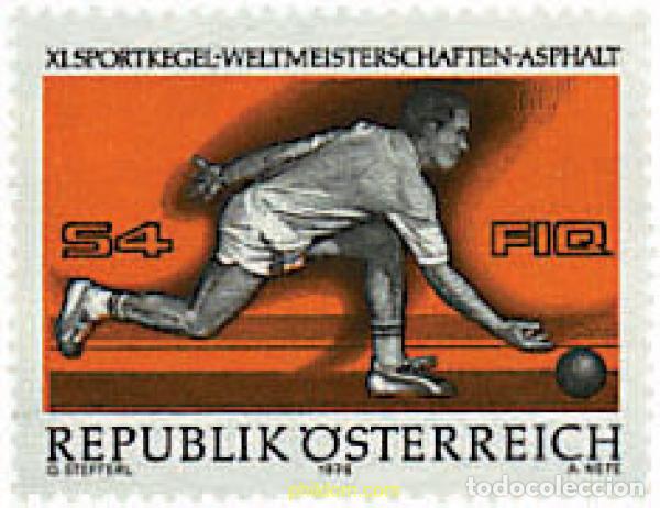 Sellos: 69042 MNH AUSTRIA 1976 11 CAMPEONATOS DEL MUNDO DE BOLOS EN VIENA