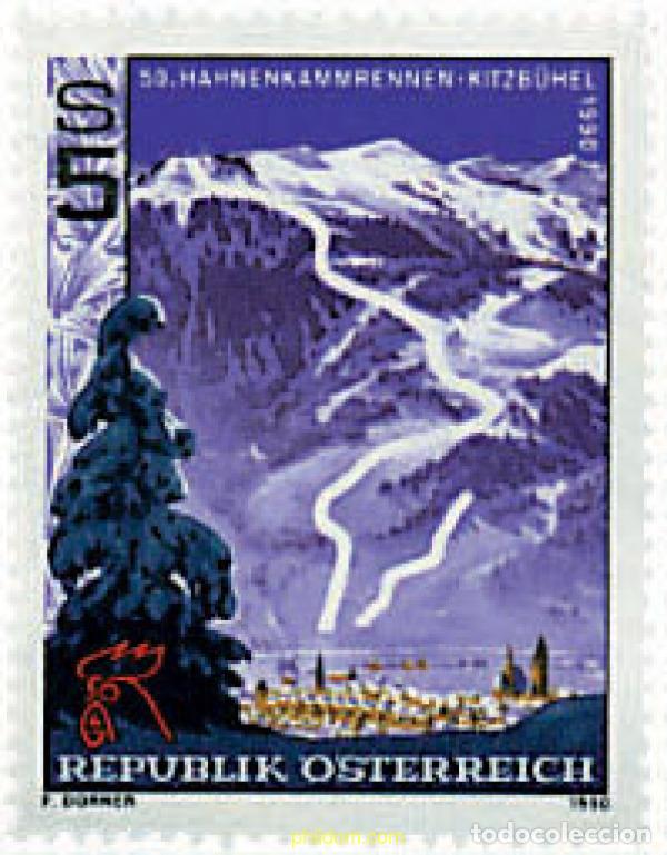 Sellos: 69216 MNH AUSTRIA 1990 50 ANIVERSARIO DEL LAS PRUEBAS DE ESQUI ALPINO EN KITZBUHEL