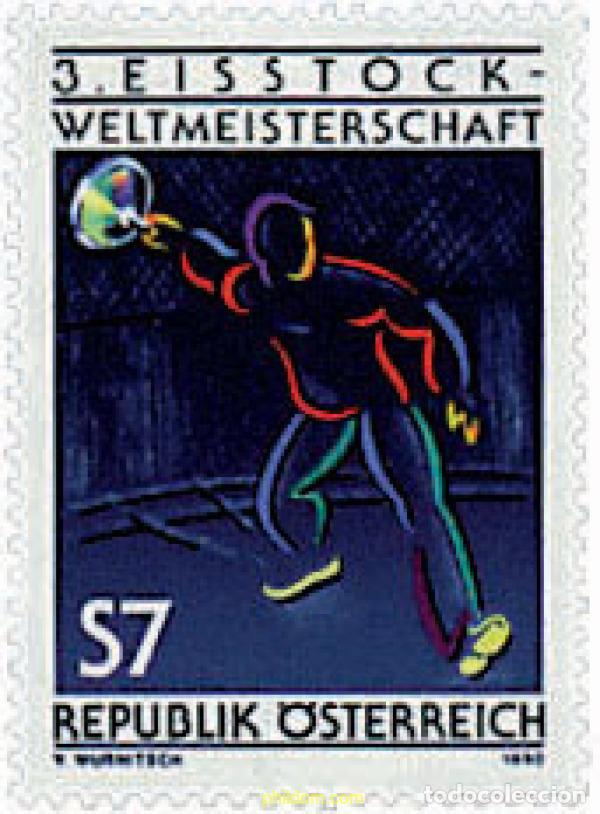 Sellos: 69218 MNH AUSTRIA 1990 CAMPEONATOS DEL MUNDO DE CURLING