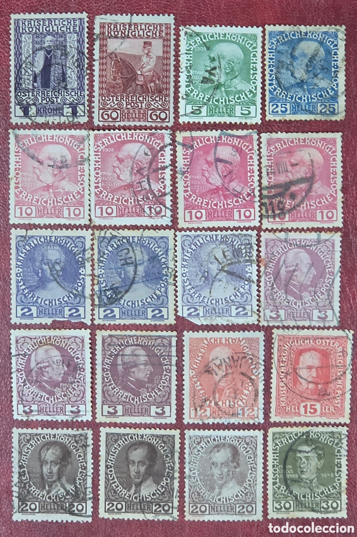 Sellos: Sellos Austria 1908 60 aniversario del reinado del Emperador Francisco Jos&eacute; I.
