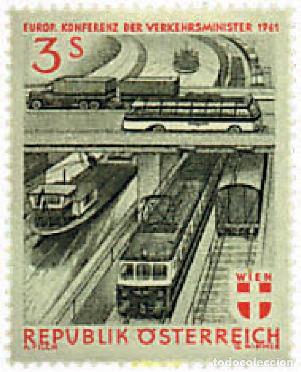 Sellos: 57293 MNH AUSTRIA 1961 CONFERENCIA EUROPEA DE MINISTROS DE TRANSPORTES EN VIENA
