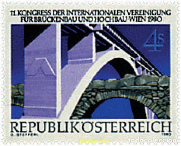 Sellos: 57304 MNH AUSTRIA 1980 11 CONGRESO DE LA ASOCIACION INTERNACIONAL DE CONSTRUCTORES DE PUENTES