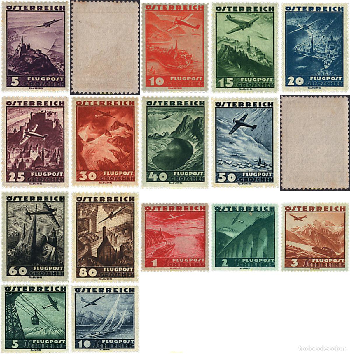 Sellos: 68570 MNH AUSTRIA 1935 AVIONES SOBREVOLANDO PAISAJES