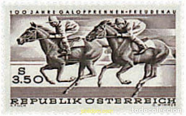 Sellos: 68942 MNH AUSTRIA 1968 CENTENARIO DE LAS CARRERAS HIPICAS DE FREUDENAU