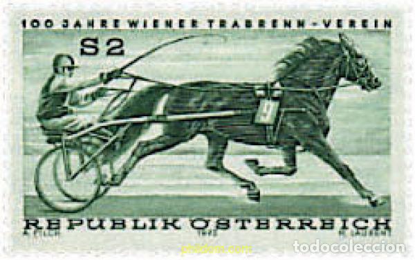 Sellos: 69005 MNH AUSTRIA 1973 CENTENARIO DE LA ASOCIACION VIENESA DE CARRERAS DE TROTE