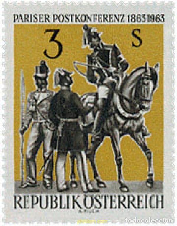 Sellos: 68621 MNH AUSTRIA 1963 CENTENARIO DE LA CONFERENCIA POSTAL EN PARIS
