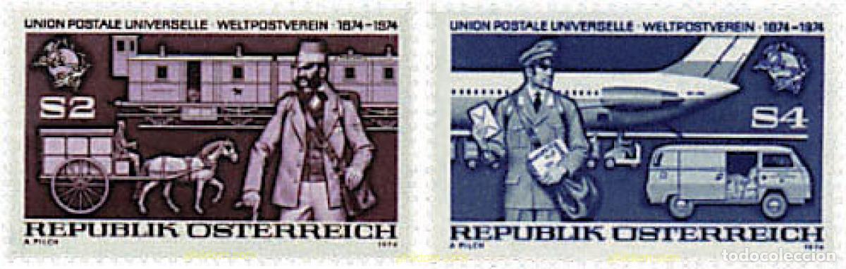 Sellos: 69030 MNH AUSTRIA 1974 CENTENARIO DE LA UNION POSTAL UNIVERSAL
