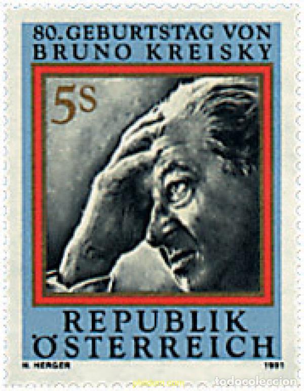 Timbres: 121066 MNH AUSTRIA 1991 80 ANIVERSARIO DEL NACIMIENTO DE BRUNO KREISKY