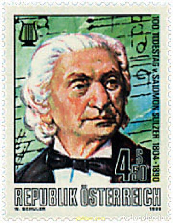 Sellos: 121030 MNH AUSTRIA 1990 CENTENARIO DE LA MUERTE DE SALOMON SULZER