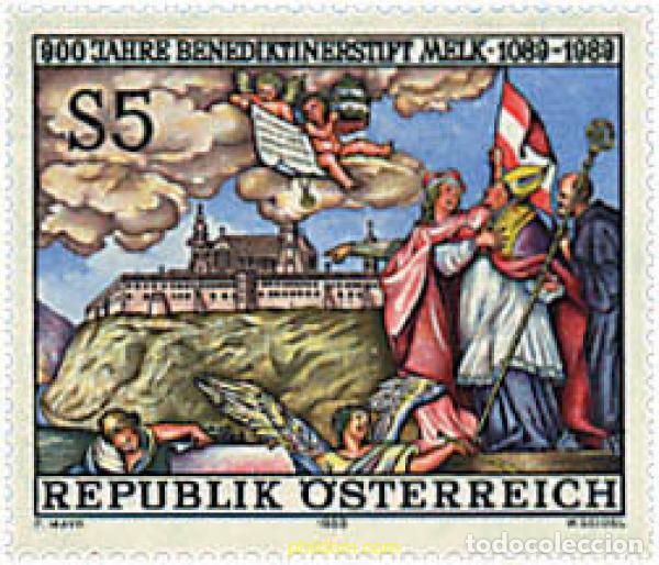Sellos: 120996 MNH AUSTRIA 1989 900 ANIVERSARIO DE LA ABADIA BENEDICTINA DE MELK