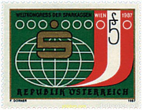 Sellos: 120909 MNH AUSTRIA 1987 CONGRESO MUNDIAL DE CAJAS DE AHORROS