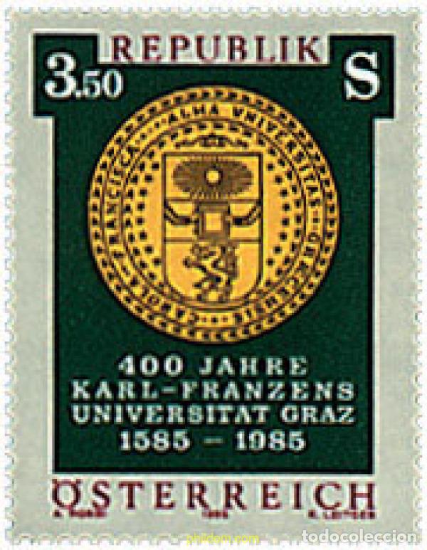 Sellos: 120639 MNH AUSTRIA 1985 400 ANIVERSARIO DE LA UNIVERSIDAD DE GRAZ