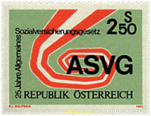Timbres: 120293 MNH AUSTRIA 1981 25 ANIVERSARIO DE LA ADOPCION DE LA LEY GENERAL DE SEGUROS SOCIALES