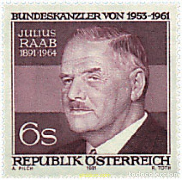 Timbres: 120356 MNH AUSTRIA 1981 90 ANIVERSARIO DEL NACIMIENTO DE JULIUS RAAB