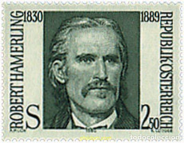 Sellos: 120225 MNH AUSTRIA 1980 150 ANIVERSARIO DEL NACIMIENTO DE ROBERT HAMERLING