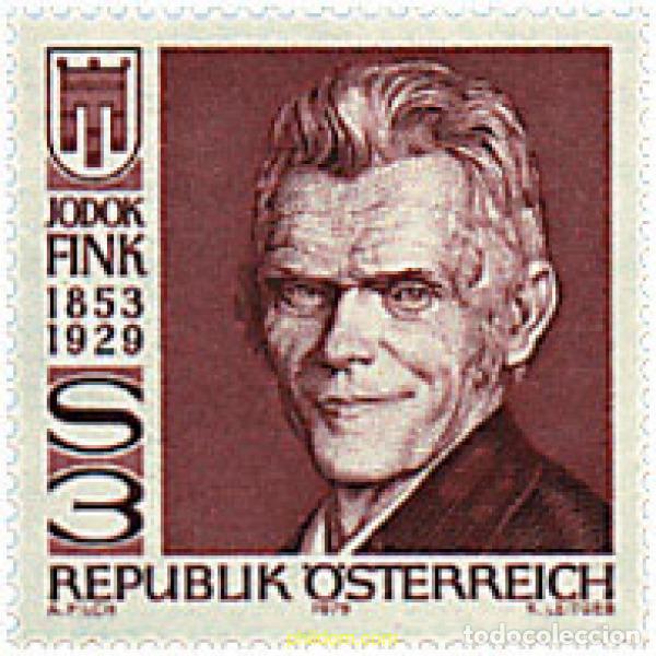 Sellos: 69155 MNH AUSTRIA 1979 50 ANIVERSARIO DE LA MUERTE DE JODOK FINK