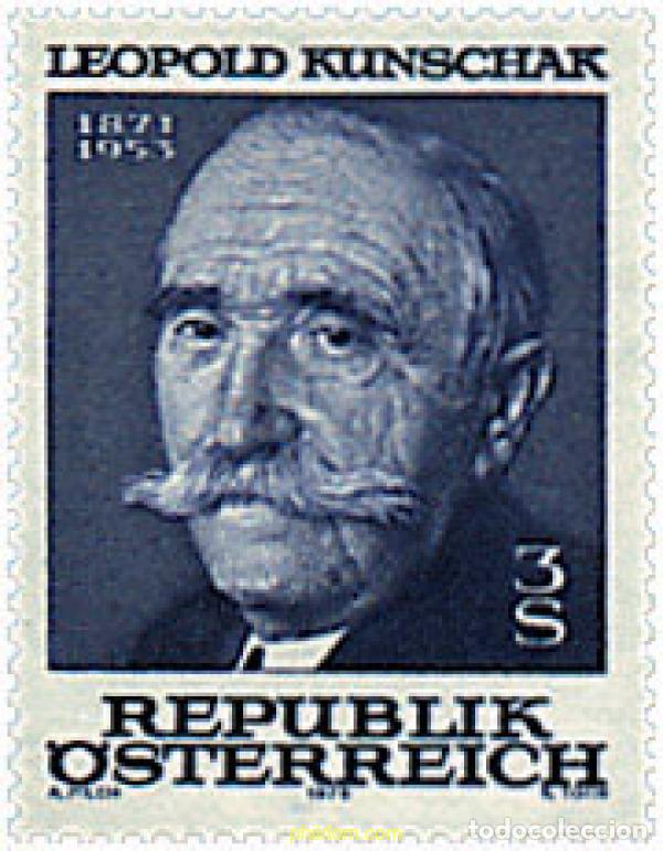 Sellos: 120129 MNH AUSTRIA 1978 25 ANIVERSARIO DE LA MUERTE DE LEOPOLD KUNSCHAK