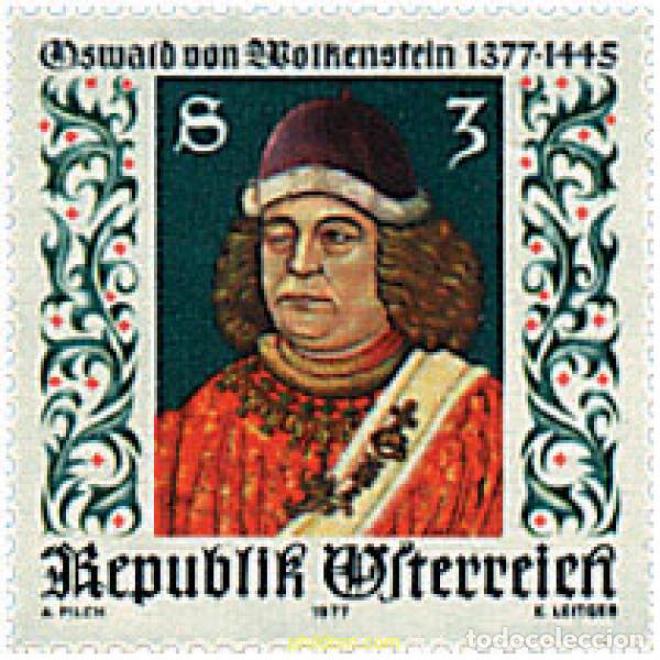 Sellos: 69092 MNH AUSTRIA 1977 6 CENTENARIO DEL NACIMIENTO DE OSWALD VON WOLKENSTEIN