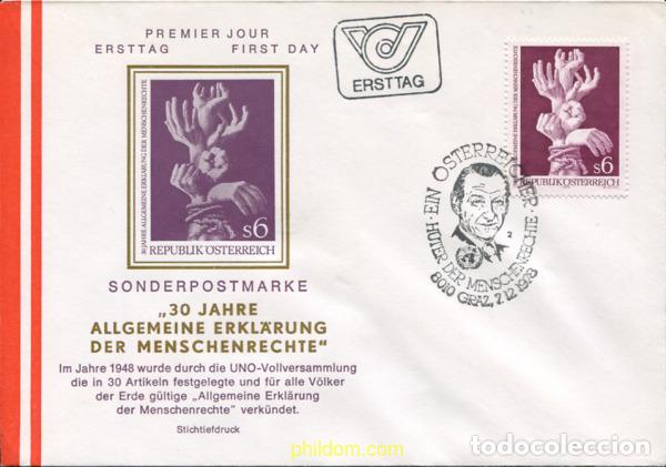 Sellos: 405435 MNH AUSTRIA 1978 30 ANIVERSARIO DE LA DECLARACION UNIVERSAL DE LOS DERECHOS HUMANOS