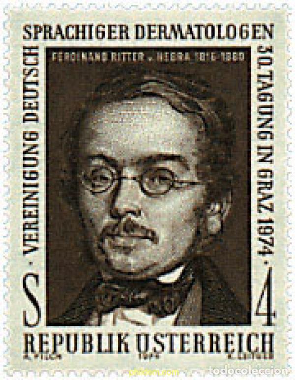 Sellos: 69022 MNH AUSTRIA 1974 30 REUNION DE LA ASOCIACION DE DERMATOLOGOS DE HABLA ALEMANA