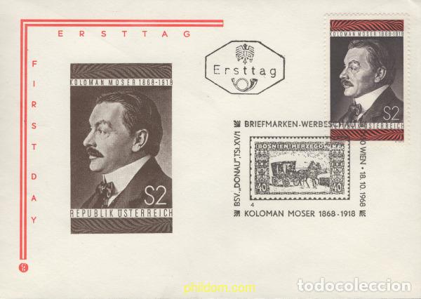 Briefmarken: 642243 MNH AUSTRIA 1968 CENTENARIO DEL NACIMIENTO DE KOLOMAN MOSER