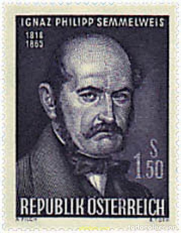 Briefmarken: 68624 MNH AUSTRIA 1965 CENTENARIO DE LA MUERTE DE IGNAZ PHILIPP SEMMELWEIS