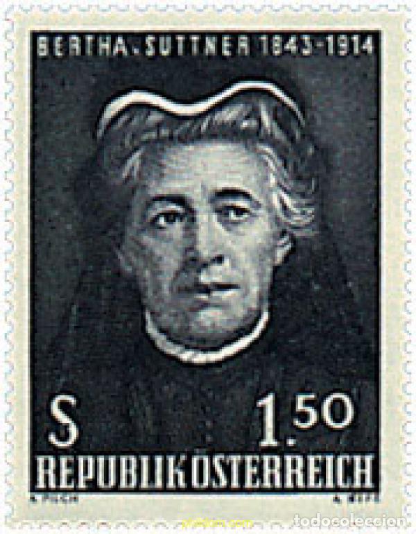 Briefmarken: 68628 MNH AUSTRIA 1965 60 ANIVERSARIO DEL PREMIO NOBEL DE LA PAZ A BERTHA VON SUTTNER