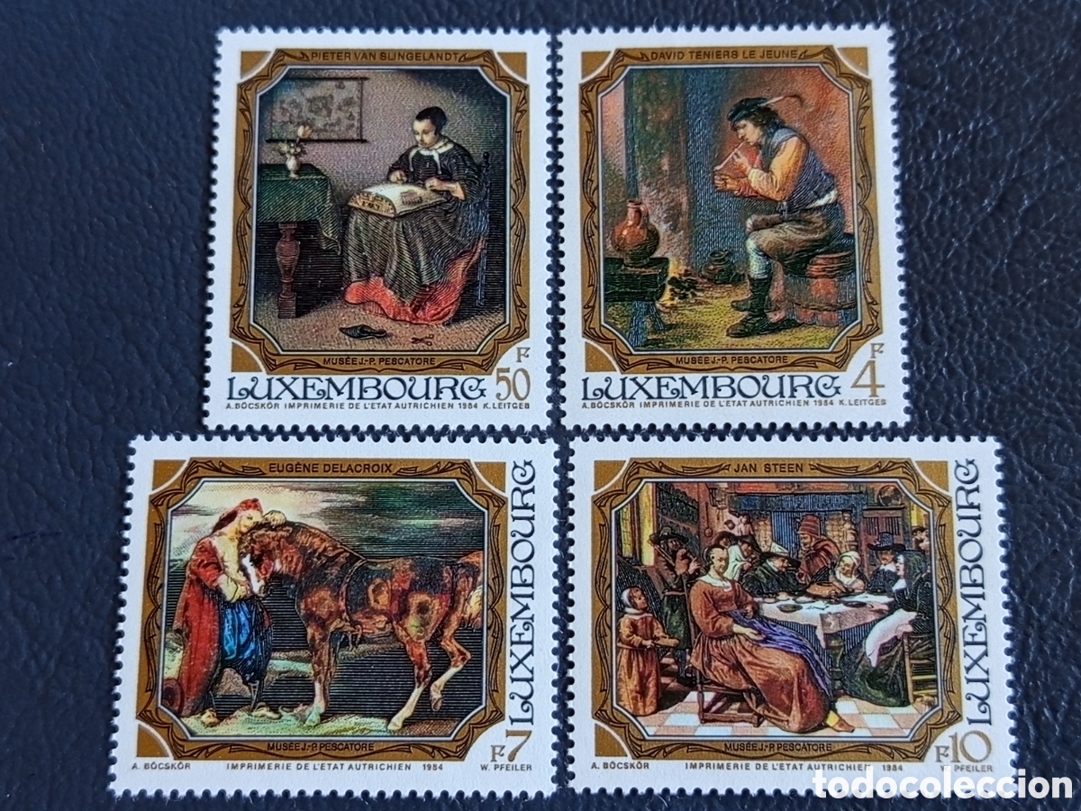 Sellos: Luxemburgo 1984 Pinturas Mus&eacute;e Pescatore Scott 726-29 Mi 1110-13 MNH