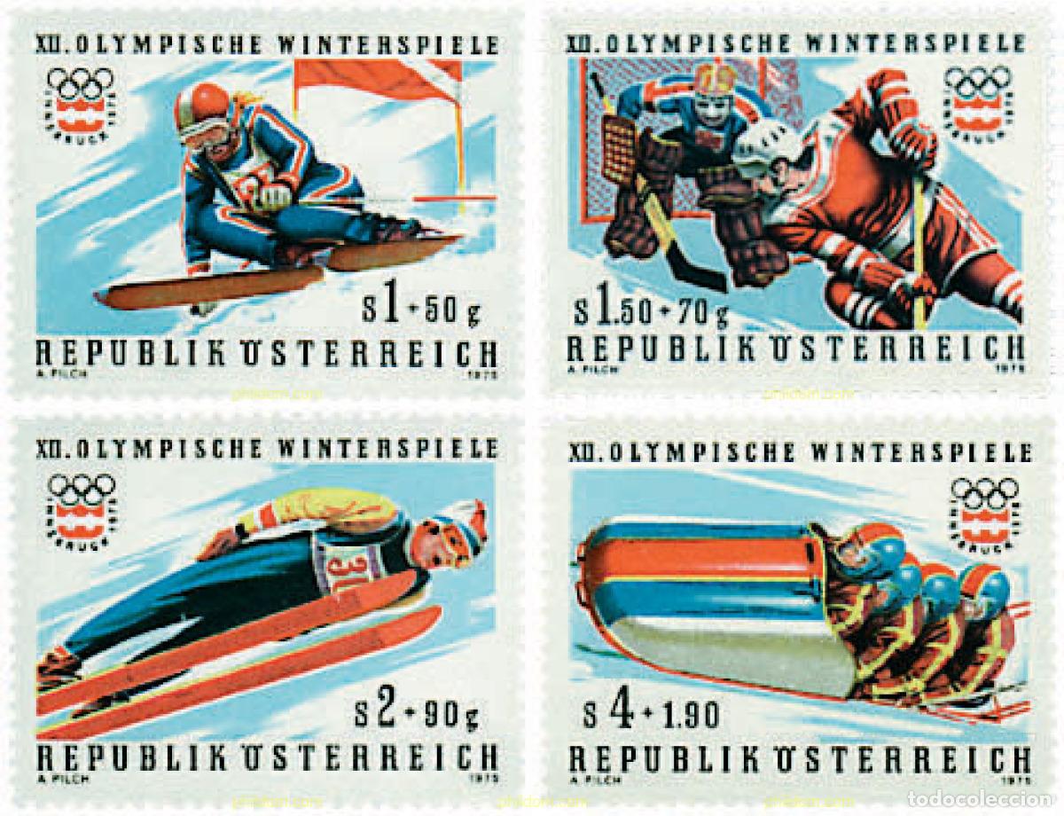 Sellos: 70492 MNH AUSTRIA 1975 12 JUEGOS OLIMPICOS INVIERNO INNSBRUCK 1976