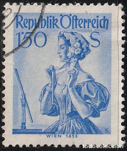 Sellos: Austria 1948/51 Scott 543 Sello &ordm; Trajes Regionales Viena 1853 Michel 916x Yvert 803 Stamp Timbre