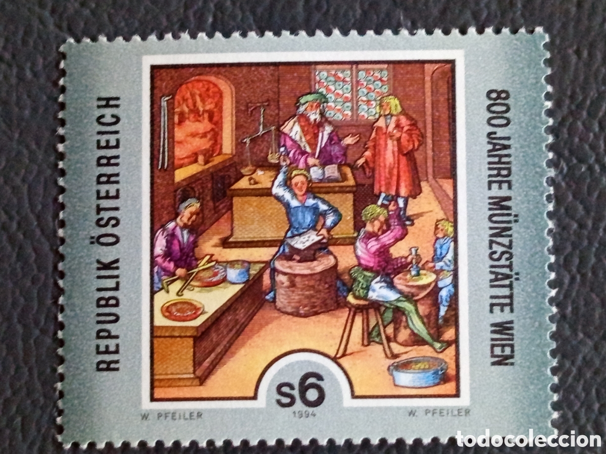 Sellos: Sello Austria 1994 800 A&ntilde;os Casa de la Moneda Viena 6S Cat#2112 MNH