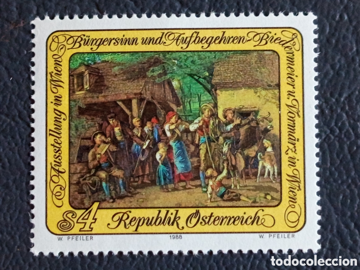 Sellos: Sello Austria 1988 Exposici&oacute;n Biedermeier Viena 4S Cat#1926 MNH