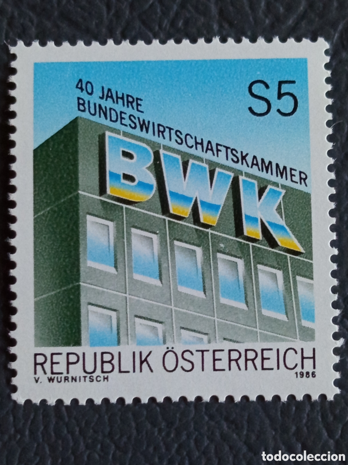 Sellos: Sello Austria 1986 40 Aniversario Camara Federal Economia BWK 5S Cat#1855 MNH