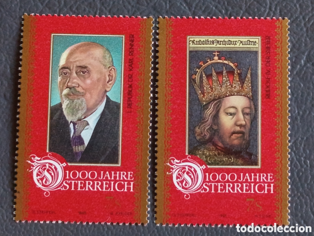 Sellos: Pareja Austria 1996 Mil A&ntilde;os Austria Dr Karl Renner y Rudolf IV Mi#2195-2196 MNH