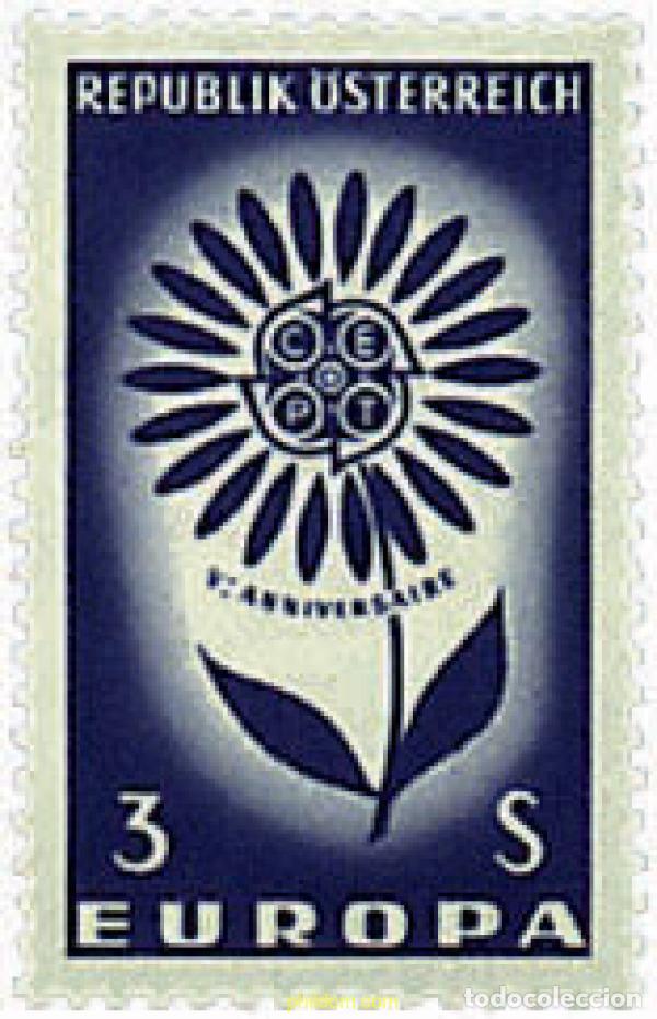 Sellos: 97447 MNH AUSTRIA 1964 EUROPA CEPT. MARGARITA CON 22 PETALOS