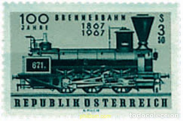 Sellos: 57298 MNH AUSTRIA 1967 CENTENARIO DEL TREN DE BRENNER