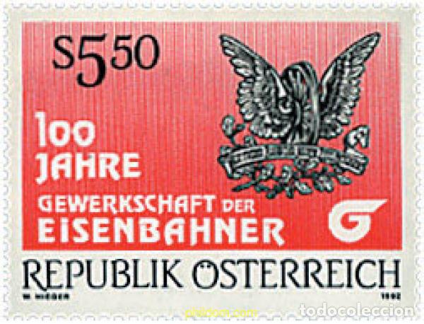 Sellos: 57317 MNH AUSTRIA 1992 CENTENARIO DE LA ORGANIZACION SINDICAL FERROVIARIA