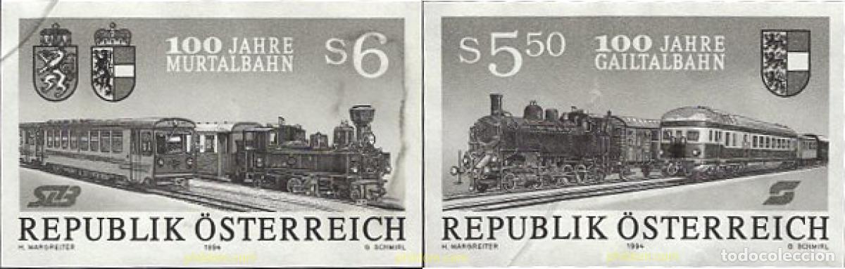 Sellos: 678346 MNH AUSTRIA 1994 CENTENARIO DE LA LINEA MURTALBAHN Y GAITALBAHN