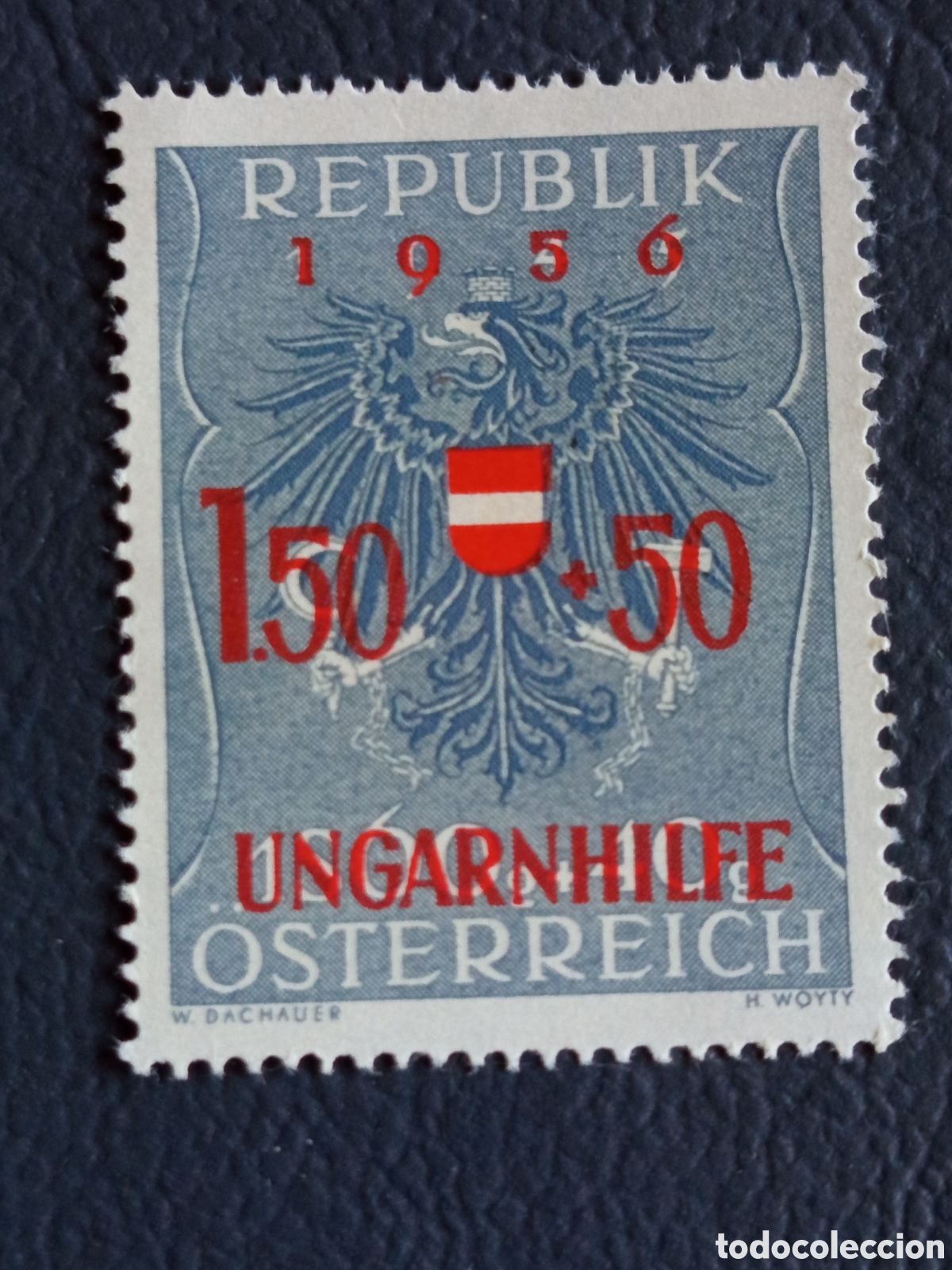 Sellos: Sello Postal Austria 1956 Ayuda a Hungr&iacute;a MNH - Cat&aacute;logo #1017