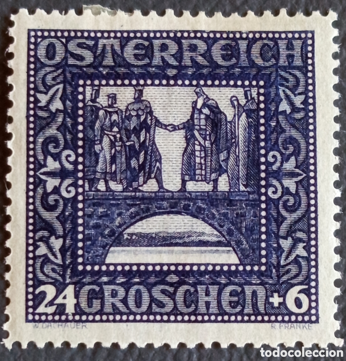 Sellos: Sello Austria (1935) Serie de H&eacute;roes - Encuentro de San Leopoldo Mi. 623 MNH
