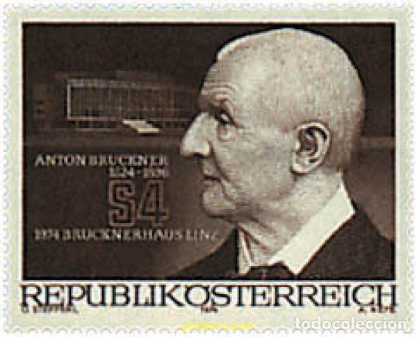 Sellos: 69013 MNH AUSTRIA 1974 INAUGURACION DEL CENTRO ANTON BRUCKNER