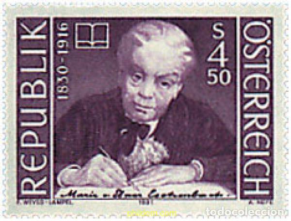 Sellos: 121079 MNH AUSTRIA 1991 75 ANIVERSARIO DE LA MUERTE DE MARIE VON EBNER-ESCHENBACH